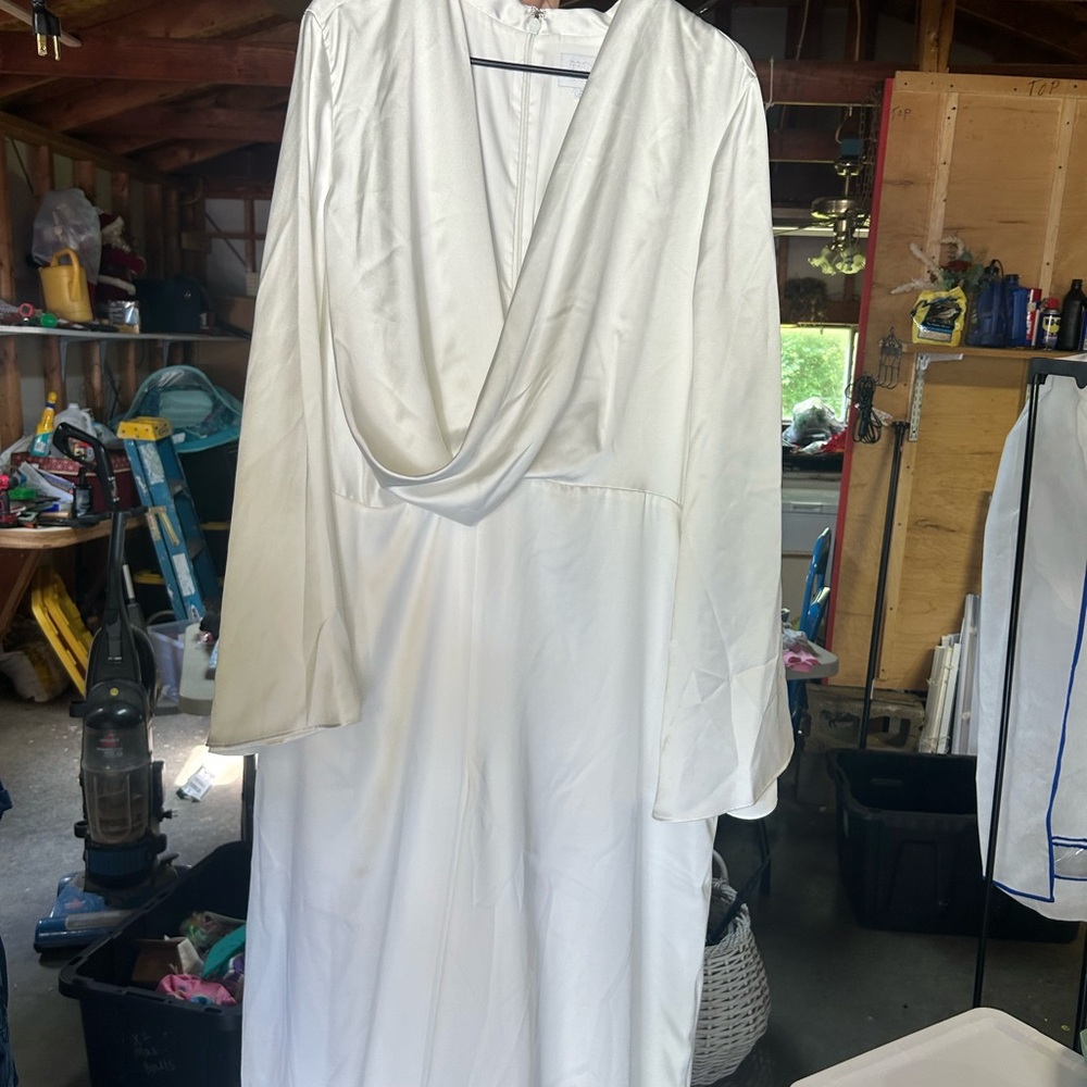 Eloquii Cowl Neck Dolman Sleeve Jumpsuit for Brides